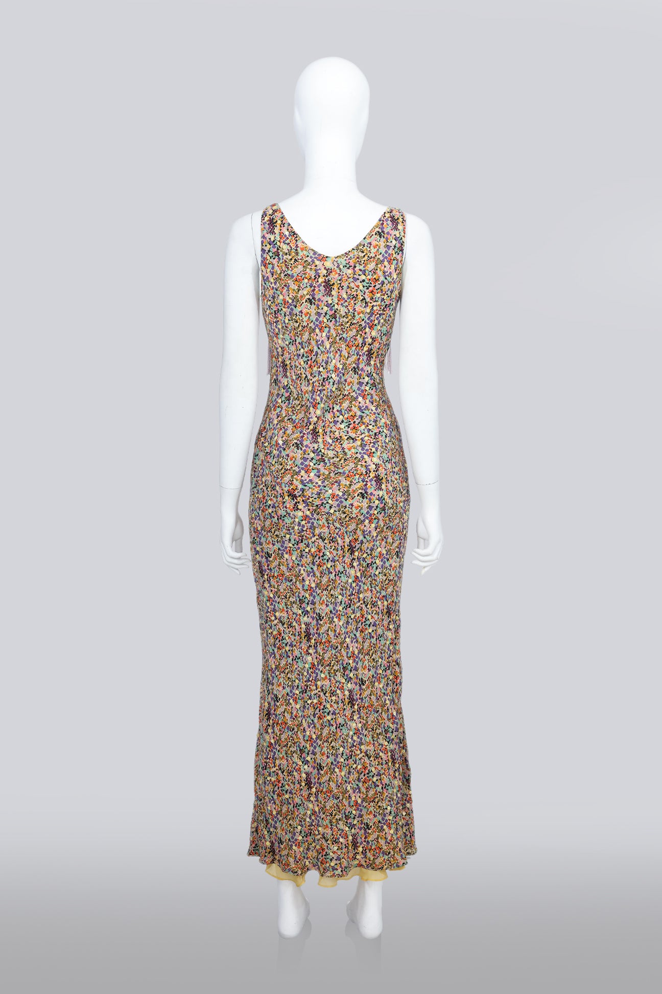 CATHERINE MALANDRINO - A MULTICOLORED MAXI DRESS WITH BEADS
