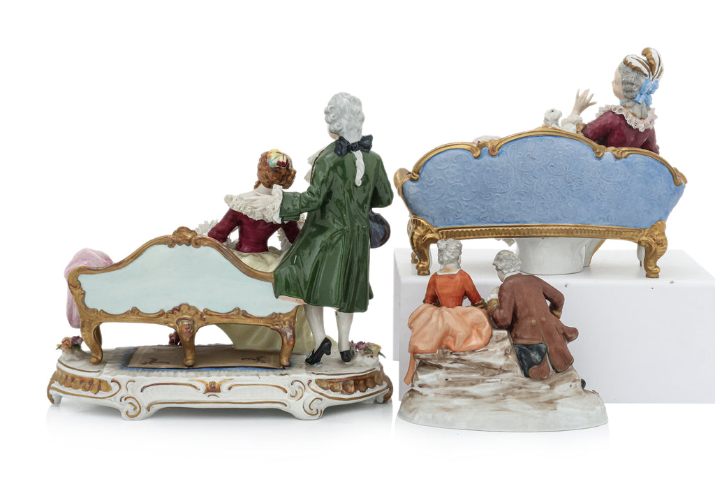 A GROUP OF THREE GERMAN PORCELAIN FIGURAL GROUPS