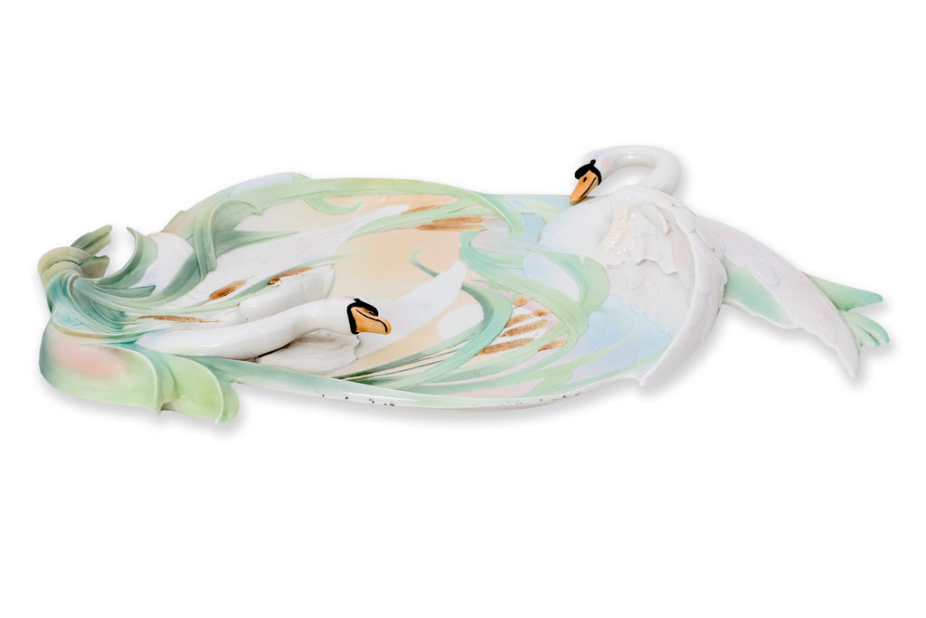 A VERY LARGE FRANZ SWAN PORCELAIN PLATE