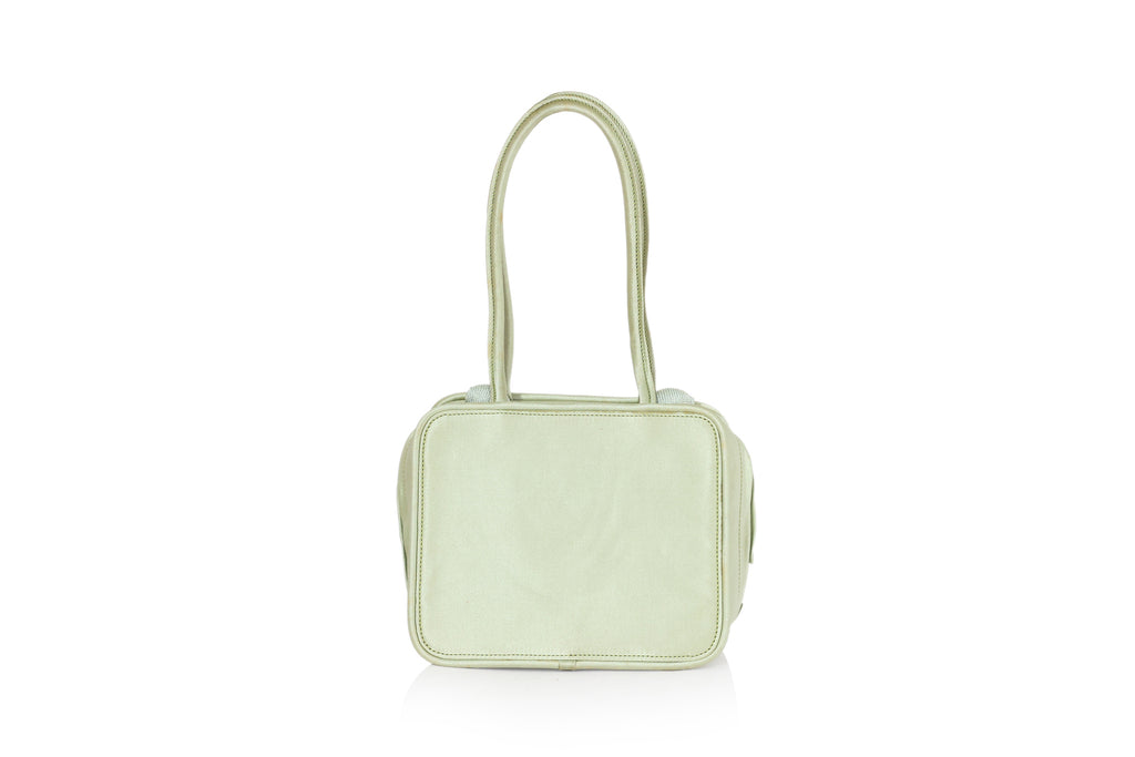RENAUD PELLEGRINO - A MINT GREEN SATIN HANDBAG