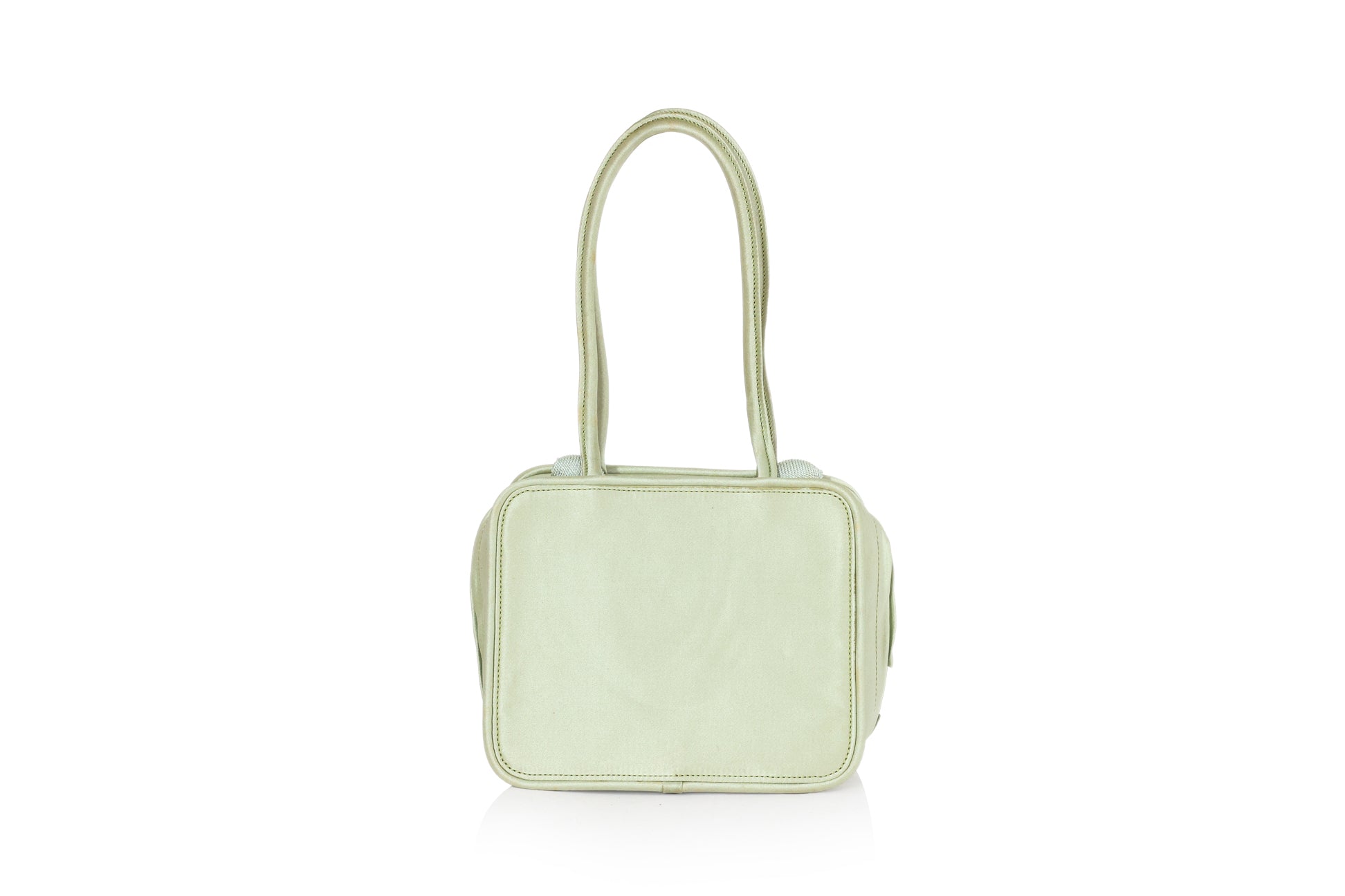 RENAUD PELLEGRINO - A MINT GREEN SATIN HANDBAG