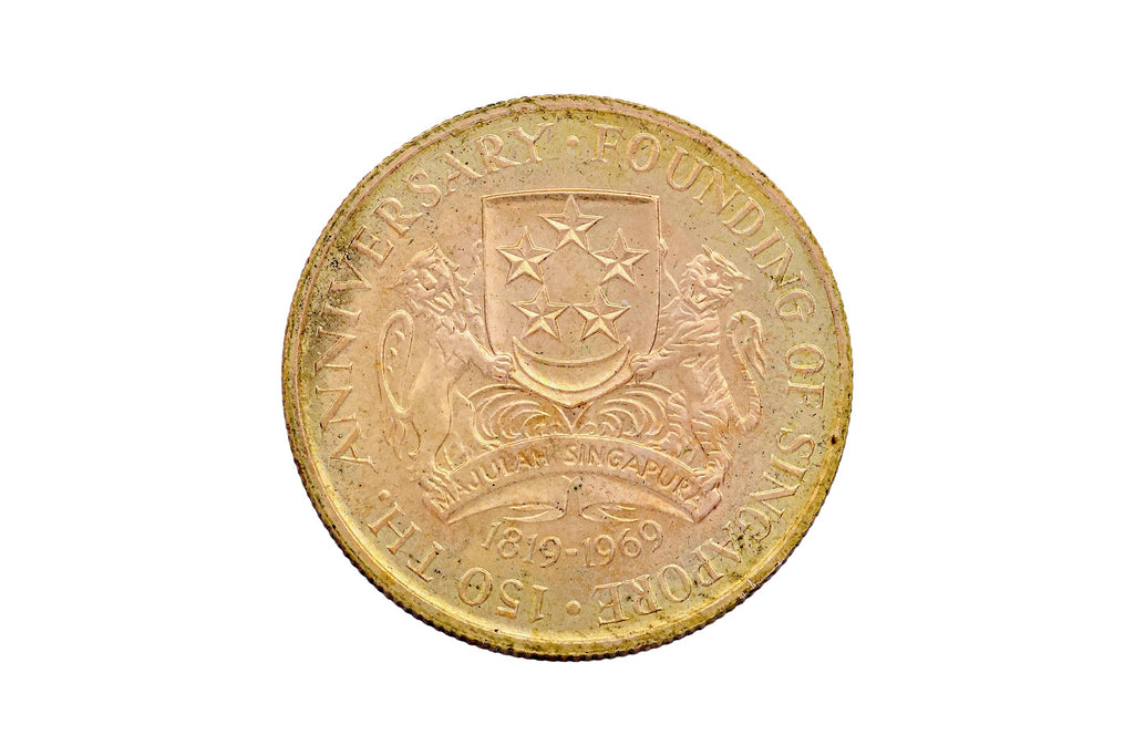 SINGAPORE '150TH ANNIVERSARY OF FOUNDING OF SINGAPORE' $150 COIN, 1819-1969