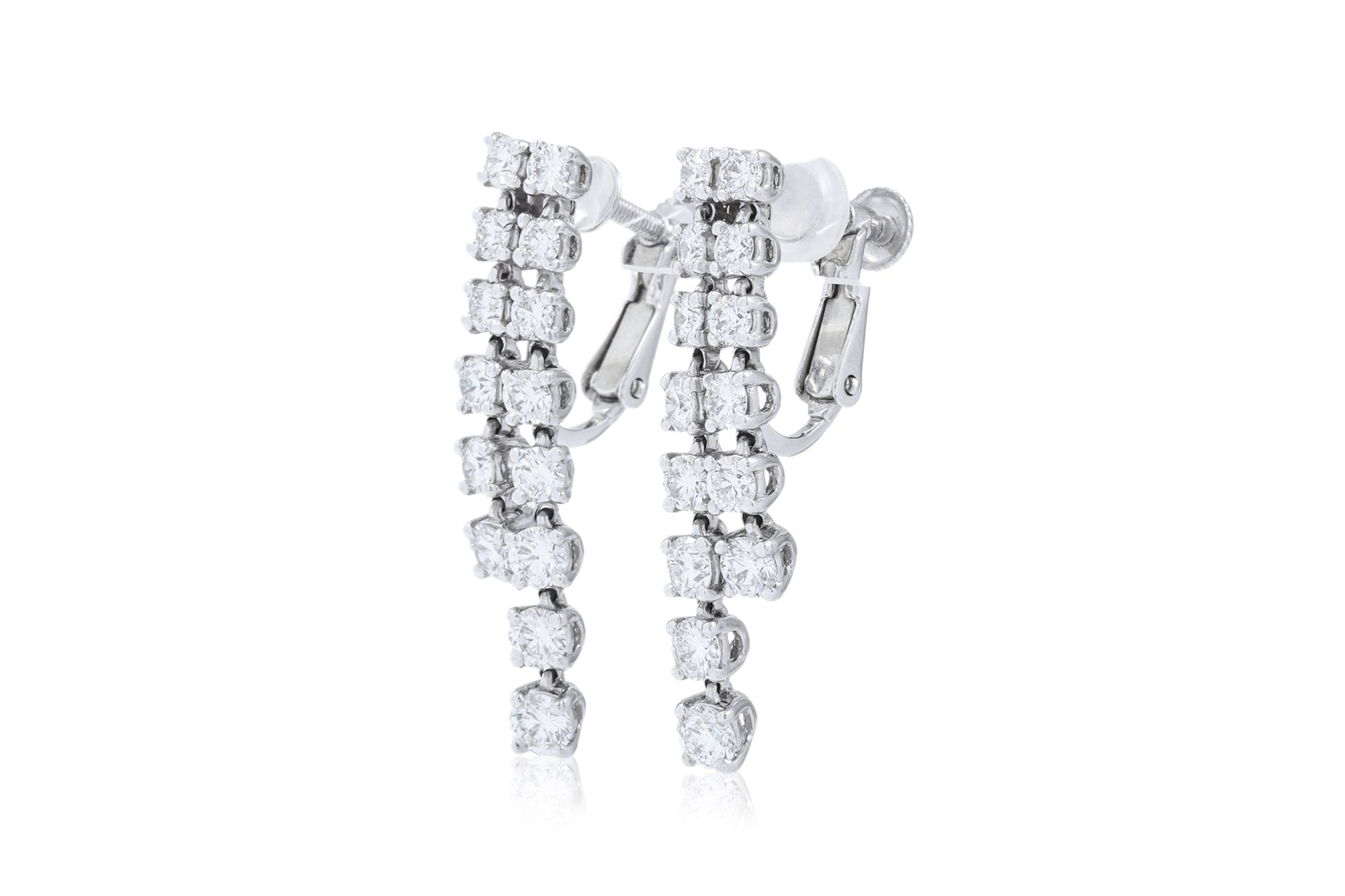 A PAIR OF DIAMOND SCREW-BACK EARRINGS BY MONNICKENDAM