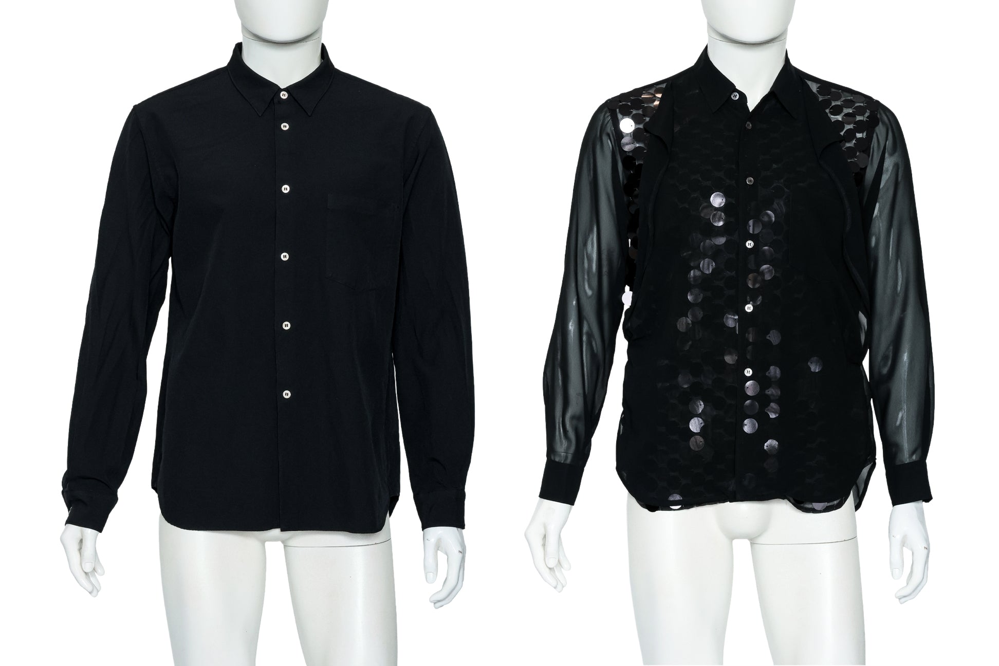 COMME DES GARÇONS HOMME PLUS - TWO BUTTON UP SHIRTS INCLUDING ONE WITH SEQUIN DETAILS