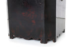 A PAIR OF BLACK LACQUERED OCTAGONAL WOODEN CHESTS