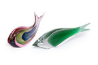 TWO ART GLASS MODELS OF FISH