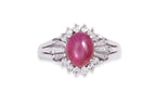 A STAR RUBY AND DIAMOND RING