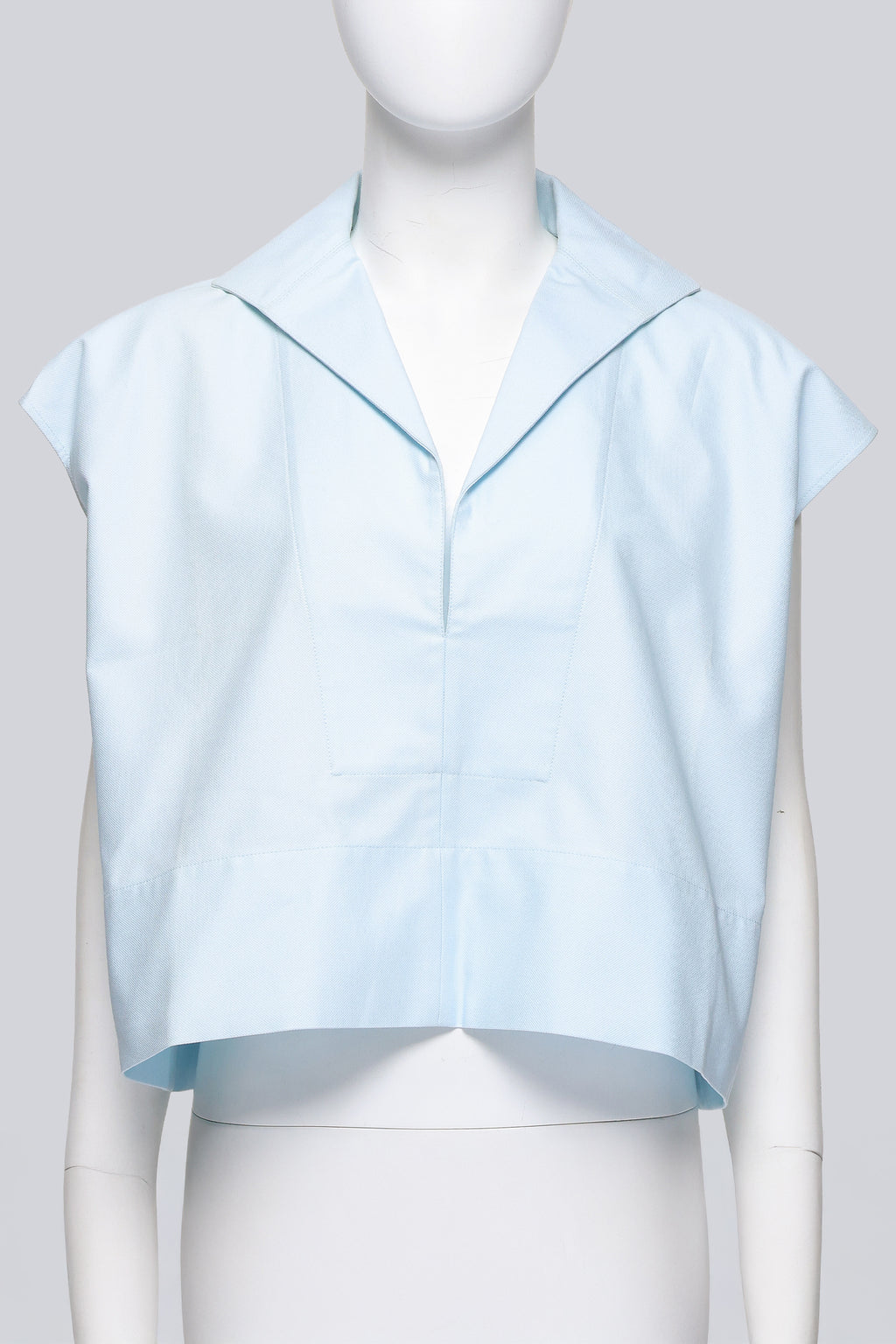 BALENCIAGA - A BABY BLUE CROPPED SHIRT