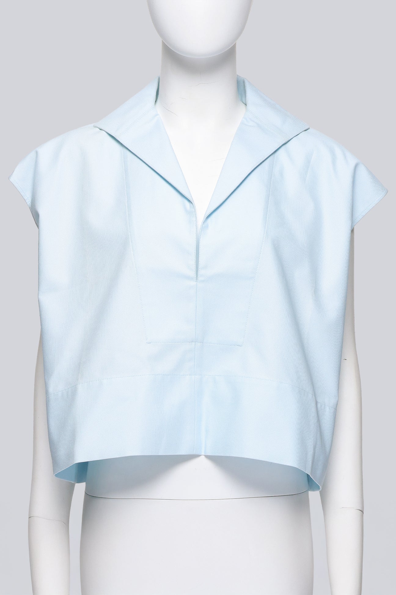 BALENCIAGA - A BABY BLUE CROPPED SHIRT