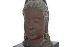 A BRONZE HEAD OF GUAN YIN