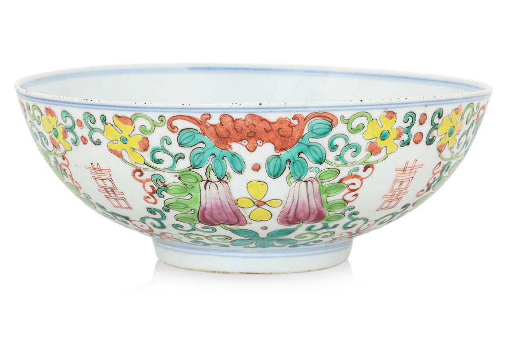 A POLYCHROME DECORATED BOWL