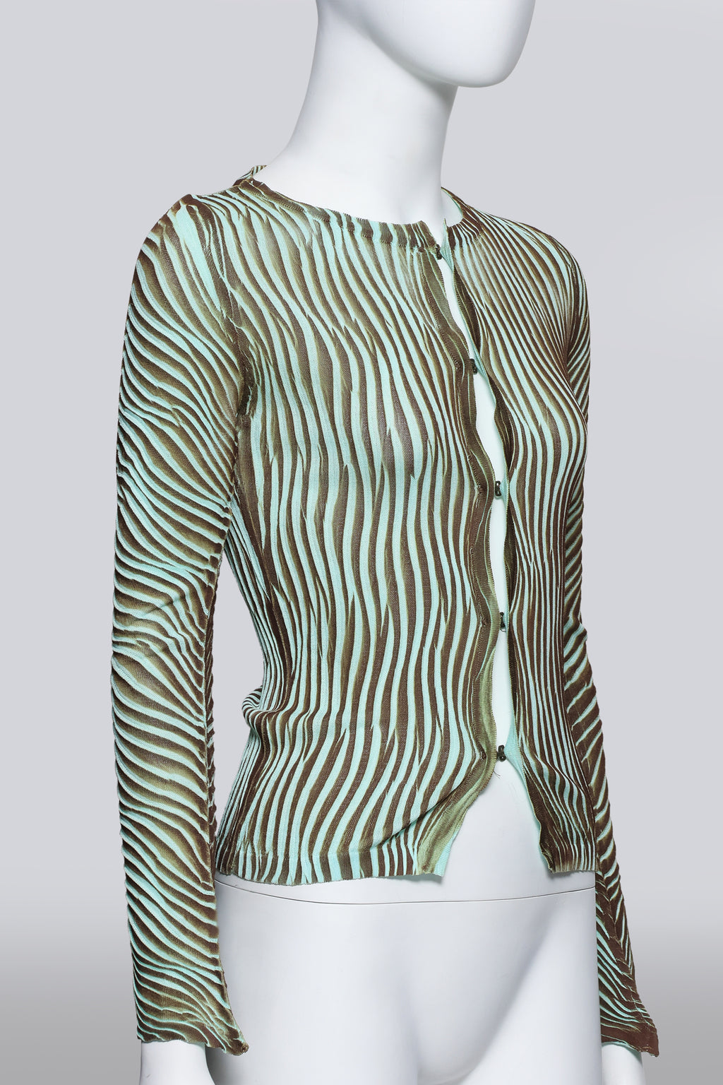 JUST CAVALLI - A MINT STRIPED CARDIGAN