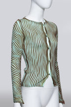 JUST CAVALLI - A MINT STRIPED CARDIGAN