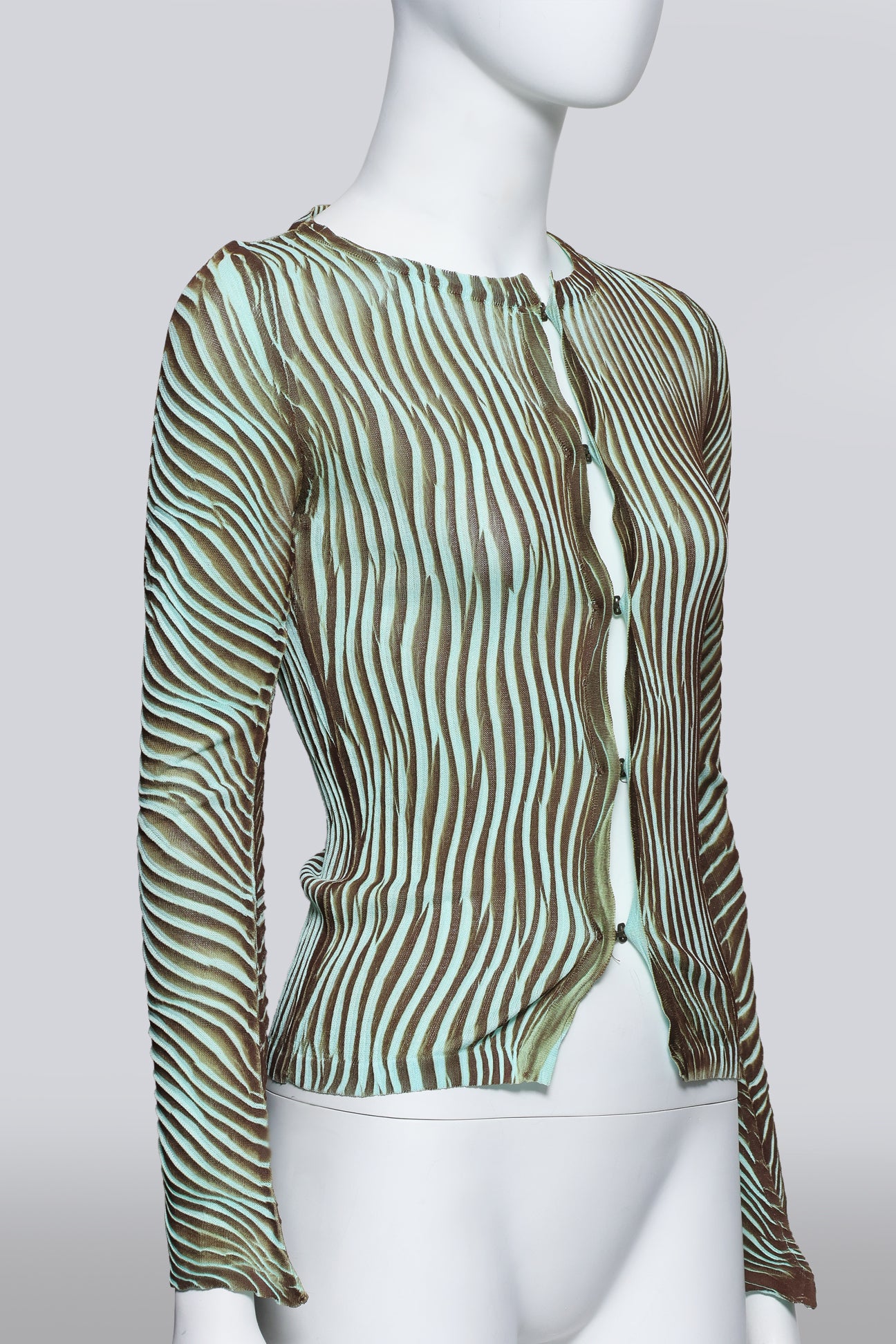 JUST CAVALLI - A MINT STRIPED CARDIGAN
