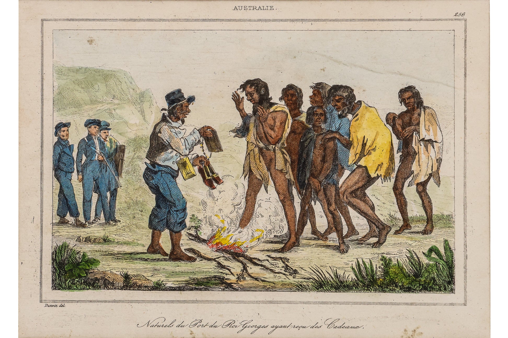 SIX HAND-COLOURED ETHNOGRAPHIC ENGRAVINGS OF INDIGENOUS AUSTRALIANS, M. G. L. DOMENY DE RIENZY, 1836
