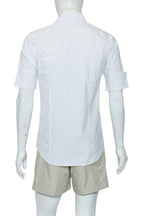 JIL SANDER - A WHITE SHIRT AND BEIGE SHORTS ENSEMBLE