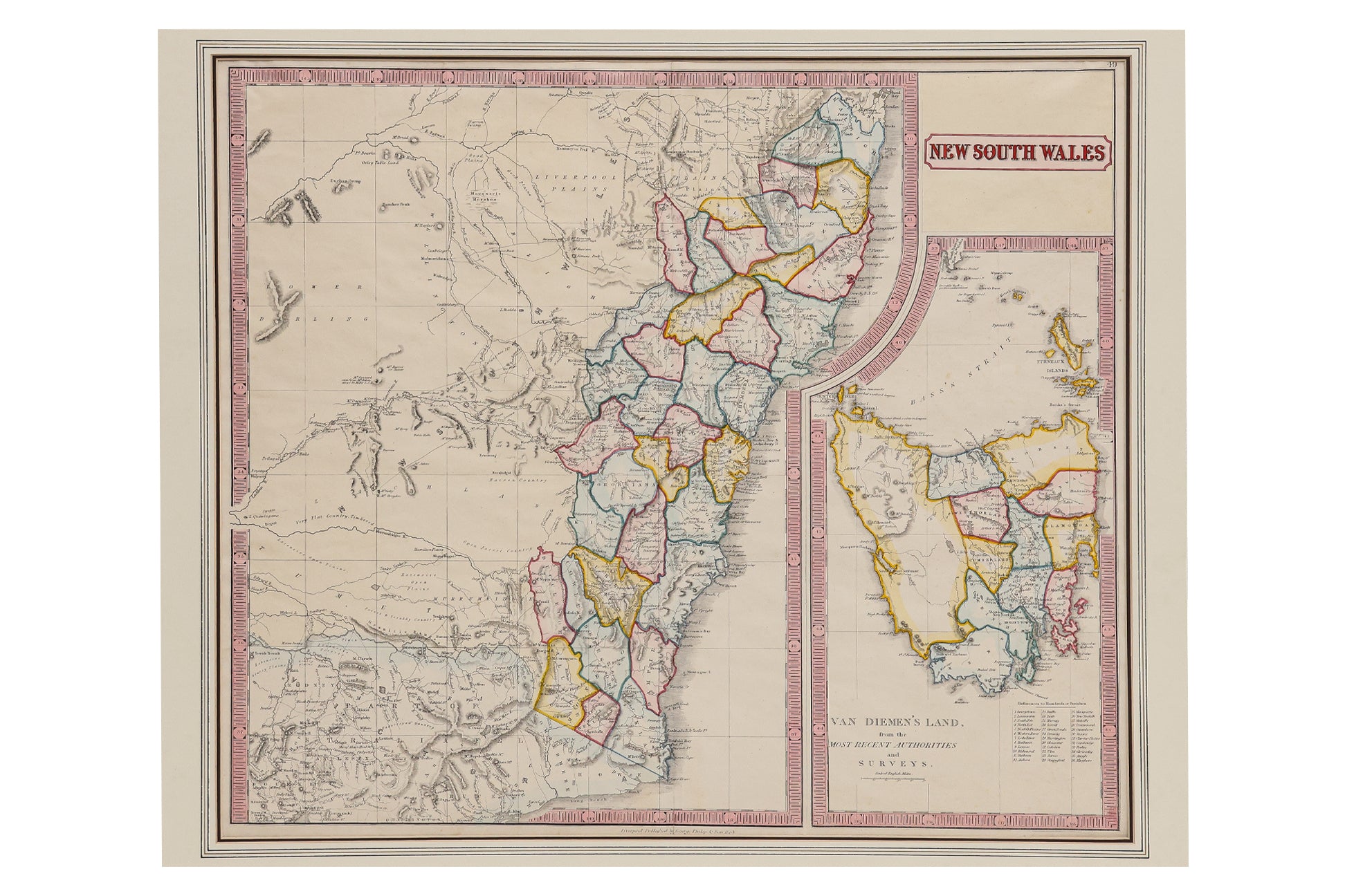 NEW SOUTH WALES & VAN DIEMEN'S LAND FROM THE MOST RECENT AUTHORITIES... GEORGE PHILIP, 1874