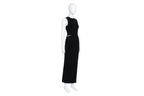 A VERA WANG BLACK SLEEVELESS EVENING GOWN
