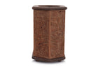 A HEXAGONAL BAMBOO AND HARDWOOD BRUSHPOT