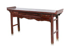A CHINESE RED LACQUER ALTAR TABLE