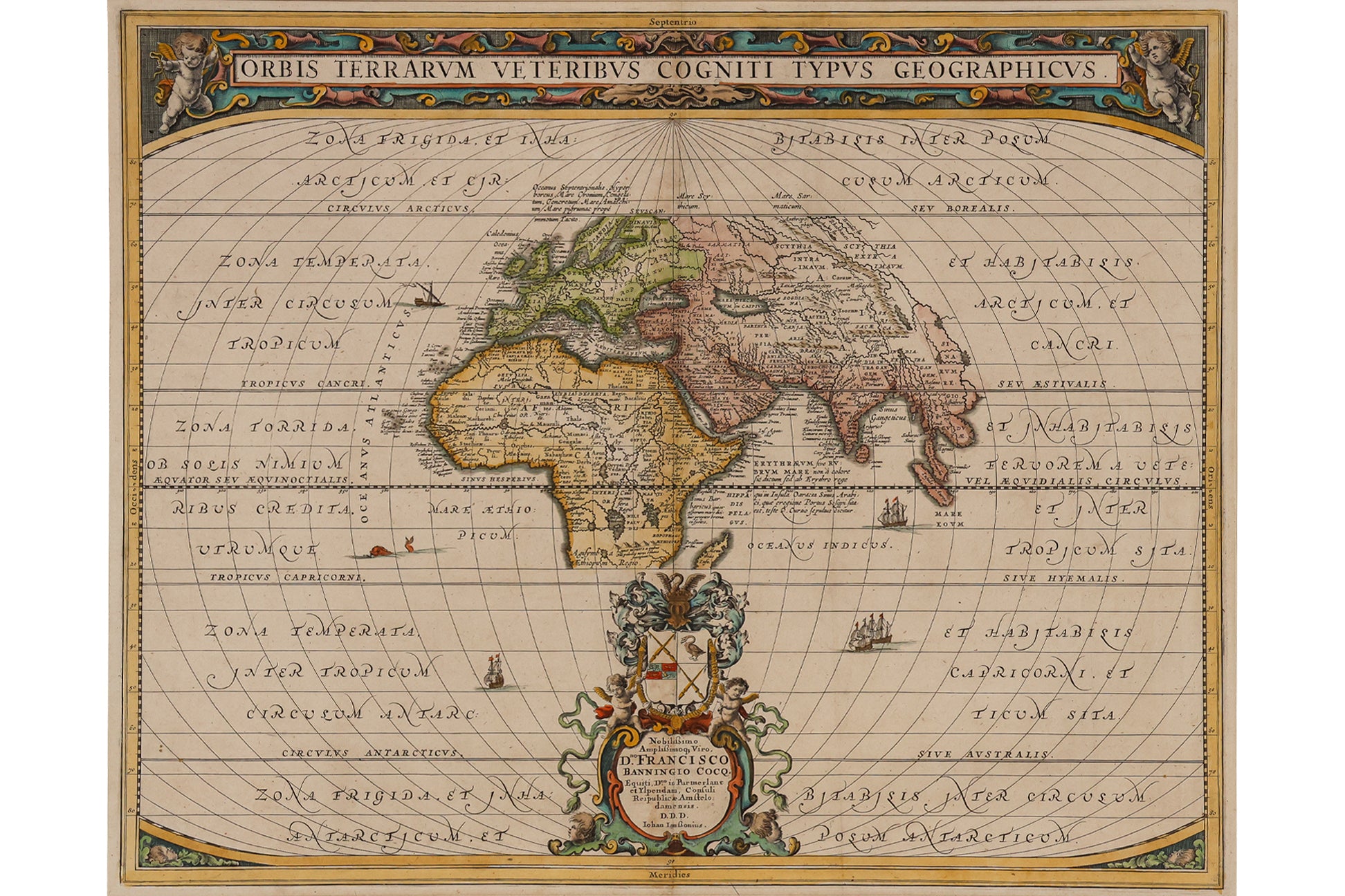 ORBIS TERRARUM VETERIBUS COGNITI TYPUS GEOGRAPHICUS, JOHANNES JANSSONIOUS, 1741
