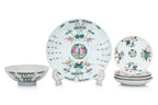 A GROUP OF FAMILLE ROSE PEACH DECORATED BOWLS AND DISHES