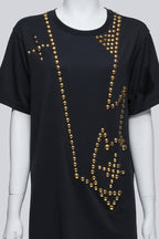 GIVENCHY - A COPPER STUDDED BLACK T-SHIRT