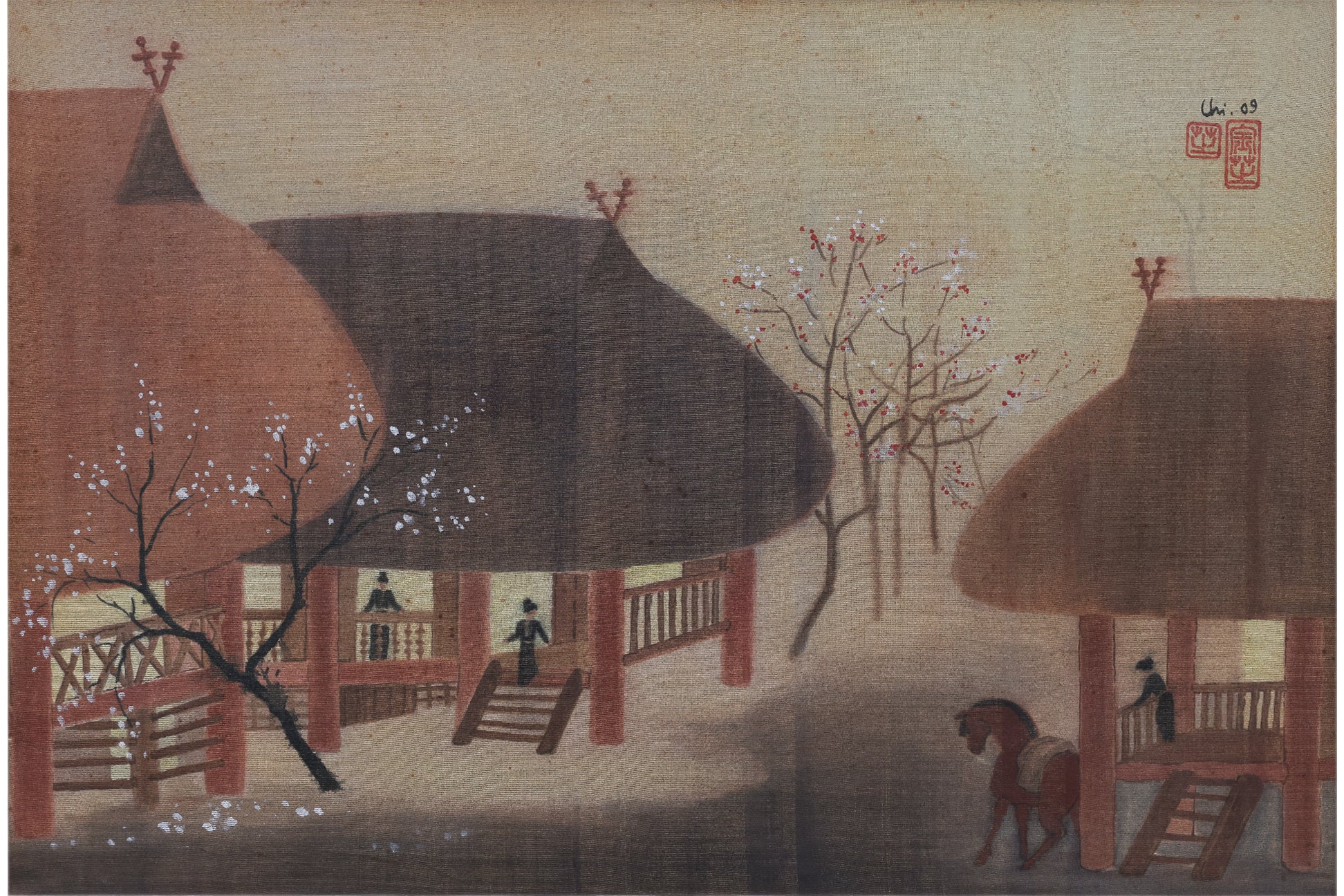 UNATTRIBUTED ASIAN SCHOOL (XX) - VILLAGE SCENE