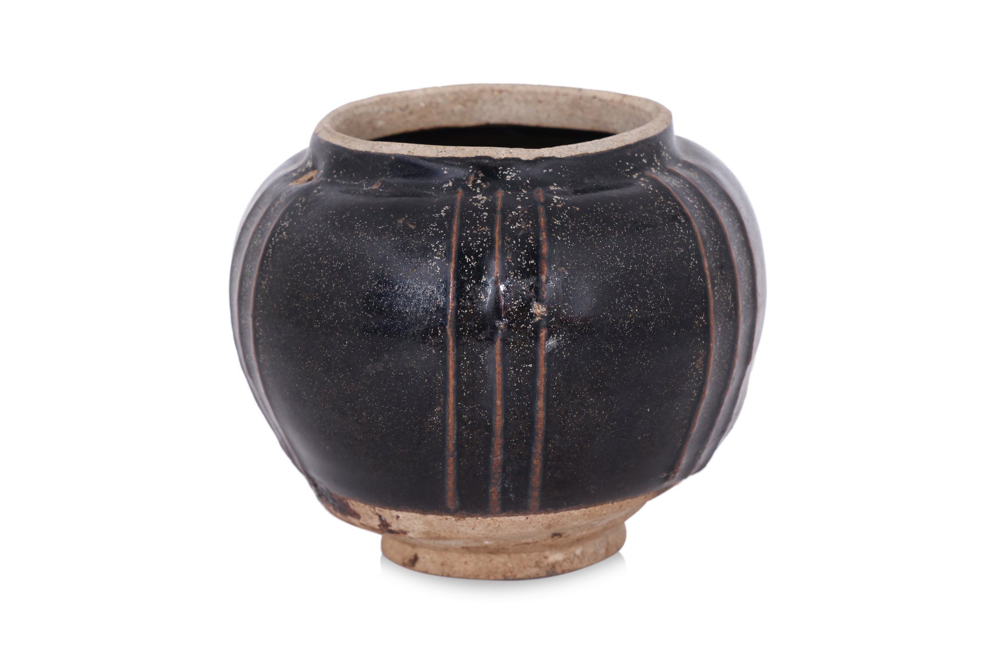 A GROUP OF THREE HENAN BLACK-GLAZED JARS
