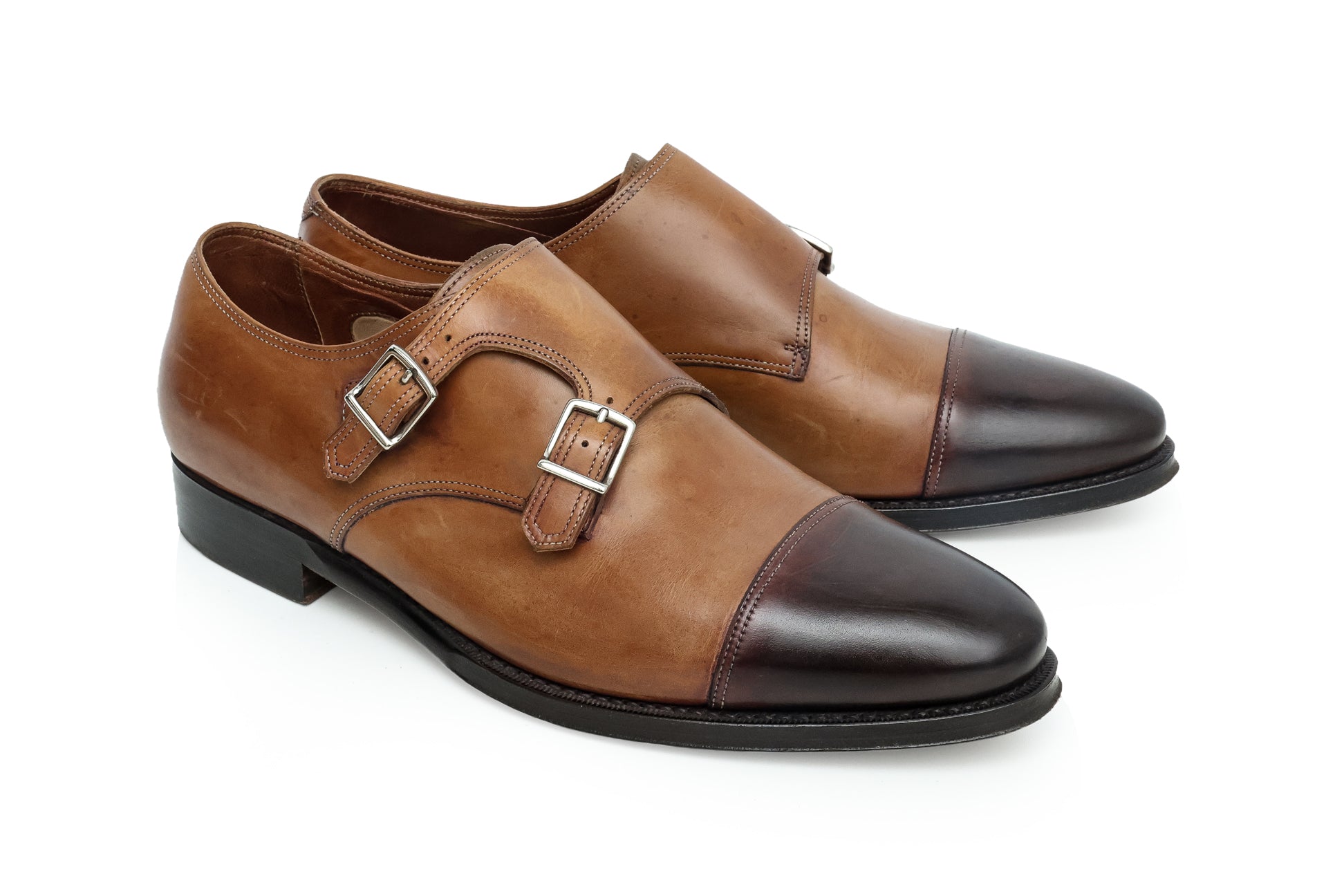 AL BAZAR MILANO - A PAIR OF MONK STRAP LEATHER SHOES