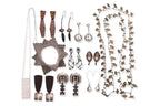 AN ASSORTMENT OF MOSTLY SILVER COSTUME JEWELLERY
