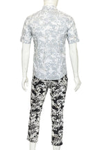 JIL SANDER - A SCRIBBLE PRINT SHIRT AND TROUSERS ENSEMBLE
