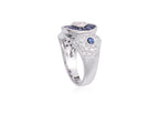 A DIAMOND AND SAPPHIRE RING