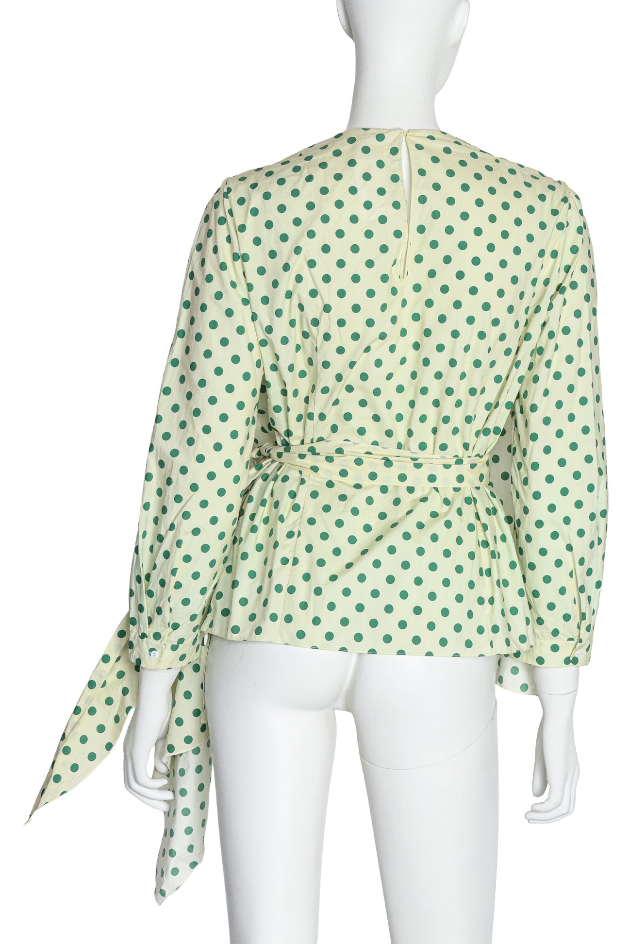 DELPOZO - A YELLOW AND GREEN POLKA DOT BLOUSE, FALL RTW 2018