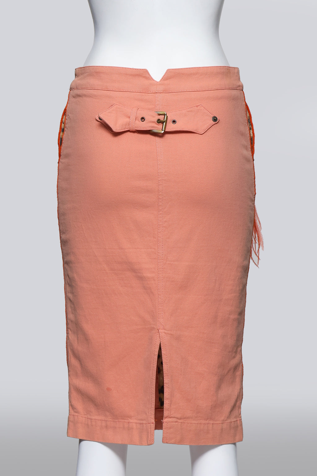 ROBERTO CAVALLI - A COTTON SALMON MIDI SKIRT