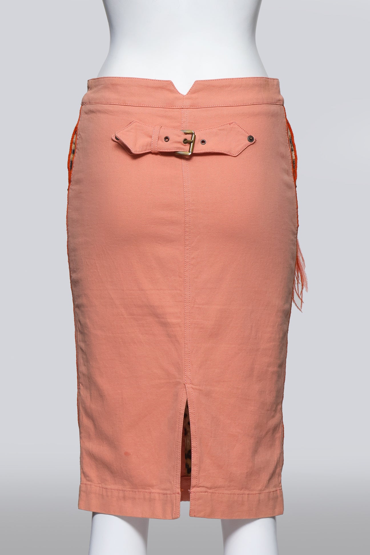 ROBERTO CAVALLI - A COTTON SALMON MIDI SKIRT