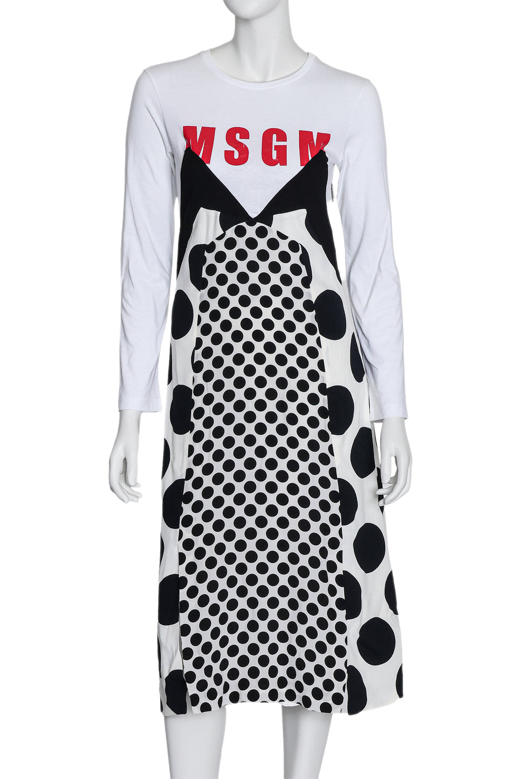 MSGM - A LONG SLEEVE POLKA DOT PRINT DRESS