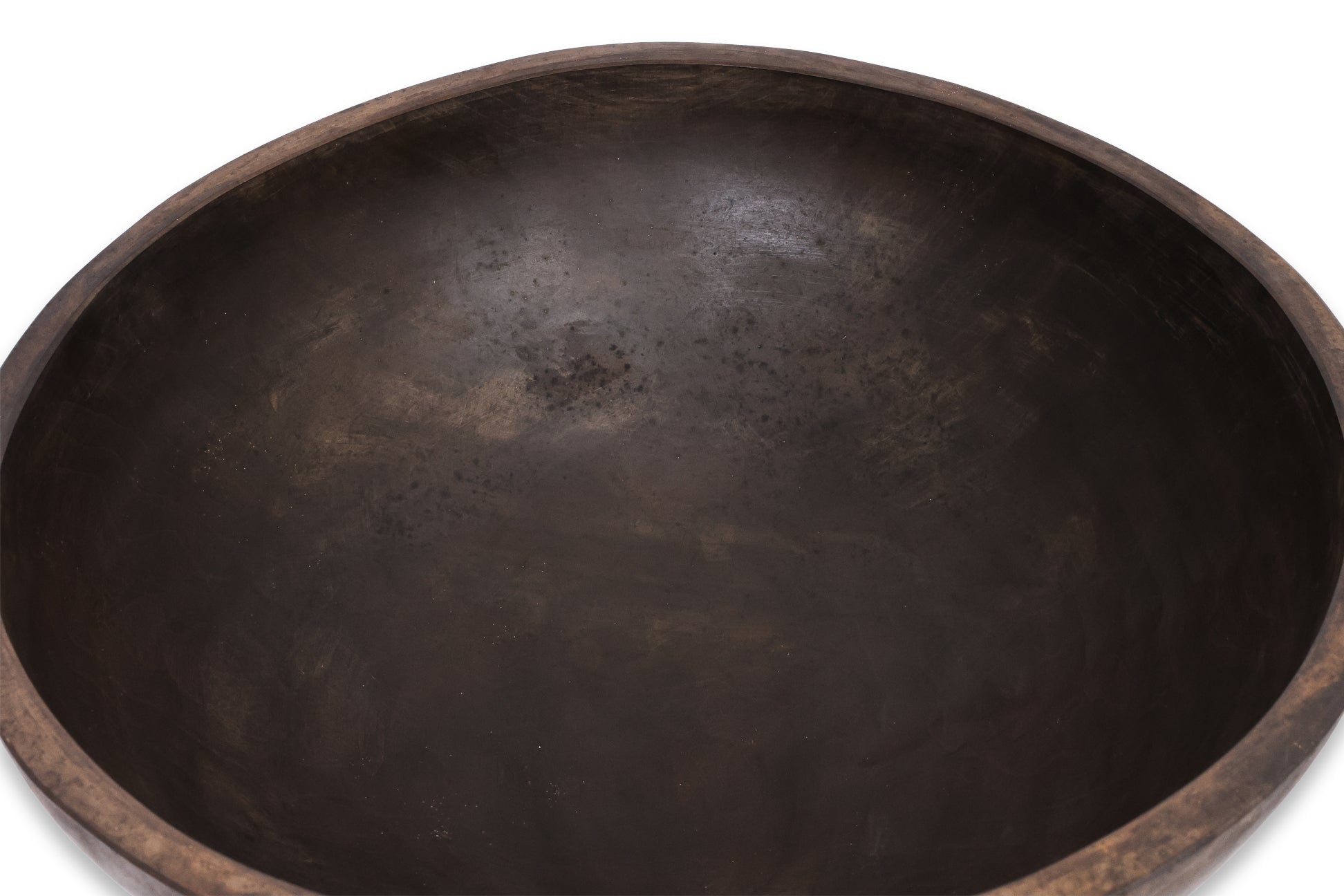 A GRADUATED PAIR OF LARGE WOODEN BOWLS BY CALVIN KLEIN