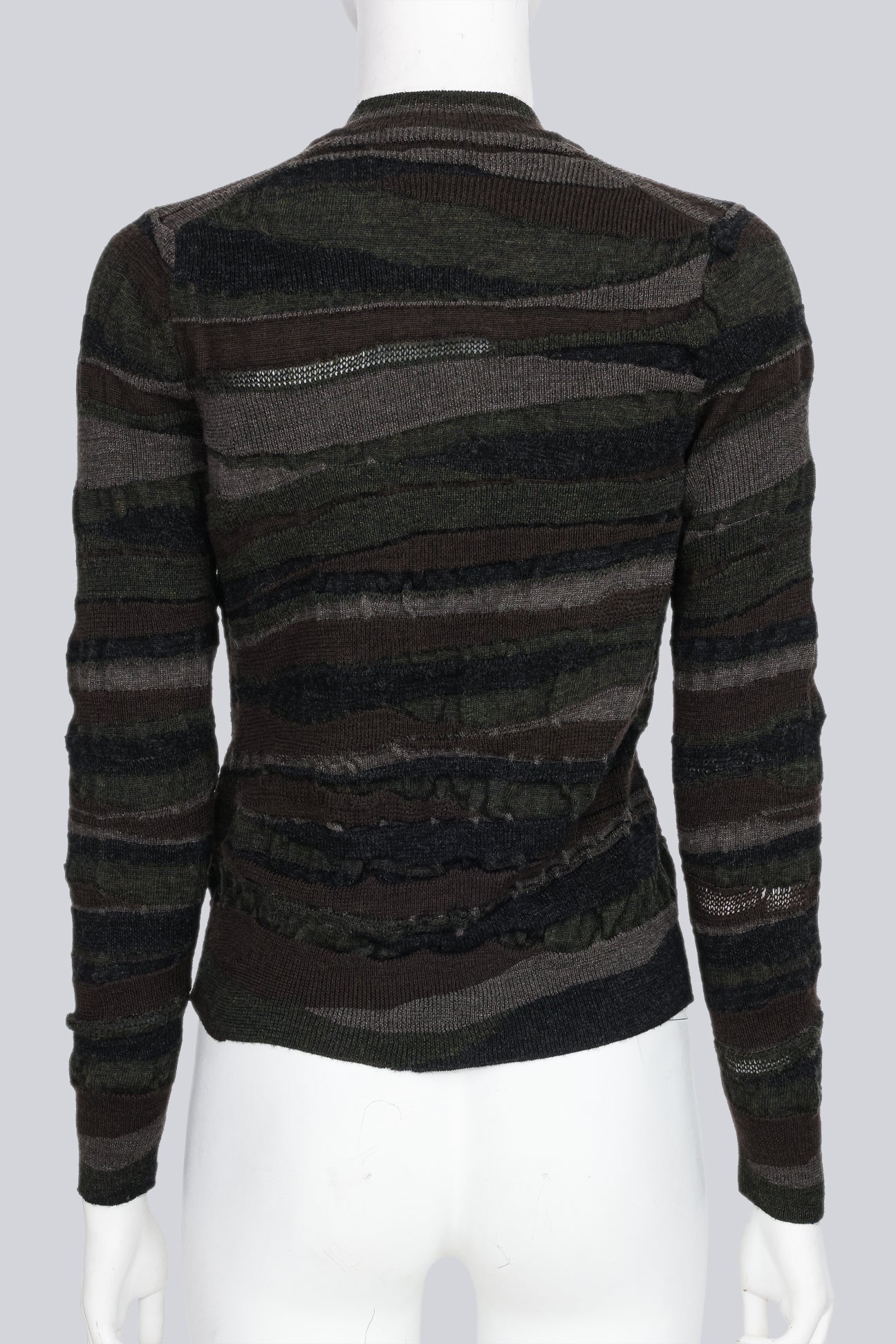 JUNYA WATANABE COMME DES GARCONS - A 2010 CAMO STRIPED CARDIGAN