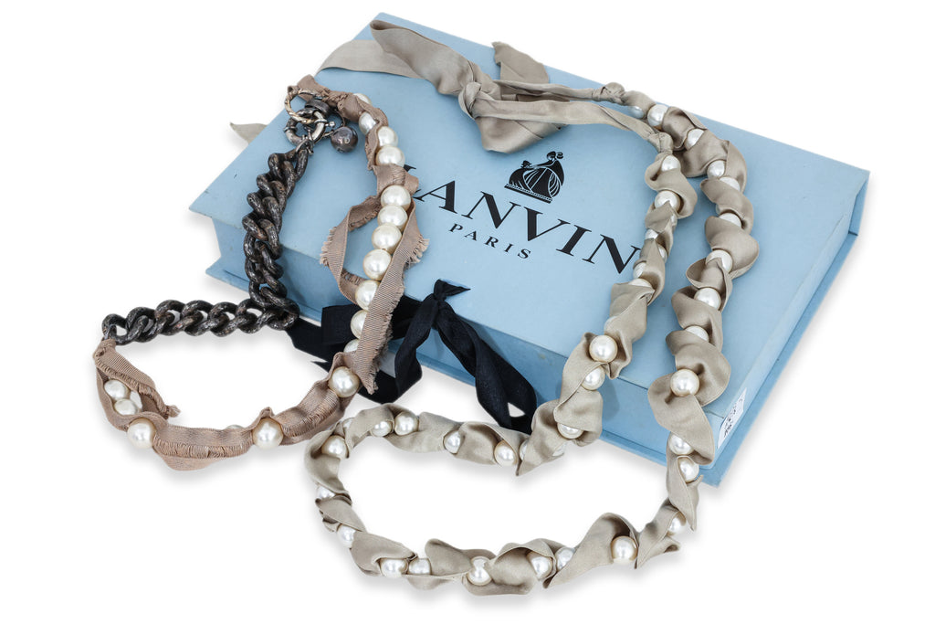 LANVIN - TWO FAUX PEARL NECKLACES