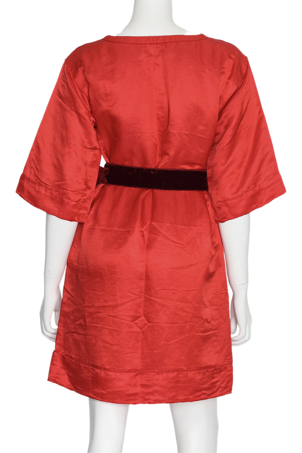 MARC JACOBS - A SHORT SLEEVE T-SHIRT DRESS WITH FLORAL VELVET BELT
