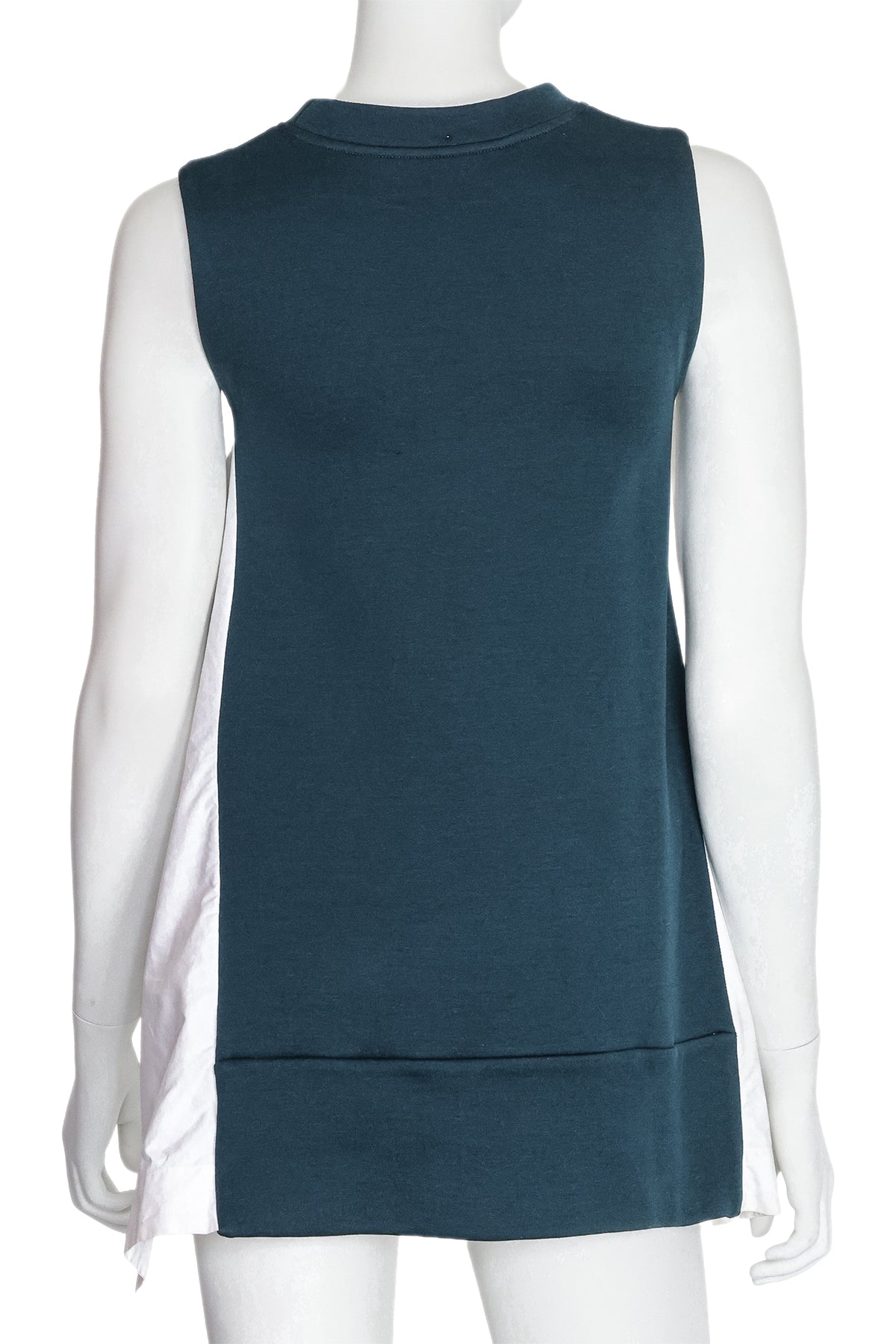 MARNI - A SLEEVELESS NAVY TOP WITH CONTRAST WHITE PANELS