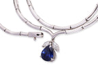 A BLUE SAPPHIRE AND DIAMOND NECKLACE