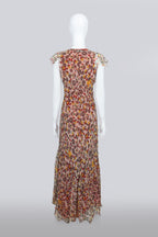 ROZAE NICHOLS - A GEOMETRIC FLORAL PRINT MAXI DRESS
