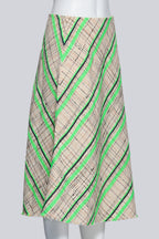 MAISON MARGIELA - A NEON GREEN TARTAN STRIPED SKIRT