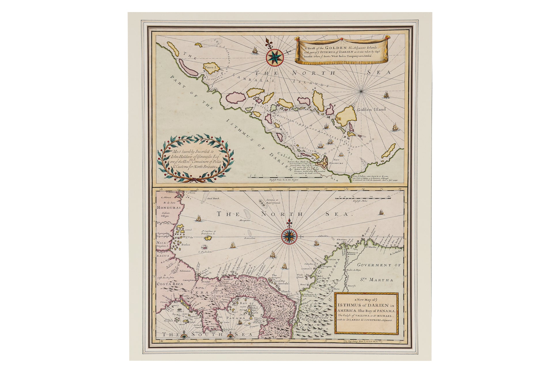 A NEW MAP OF YE ISTHMUS OF DARIEN... & A DRAFT OF THE GOLDEN & ADJACENT ISLANDS... JOHN SENEX, 1721
