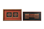 TWO SOUTHEAST ASIAN BEADWORK PANELS AND A SET OF TEXTILE PANELS