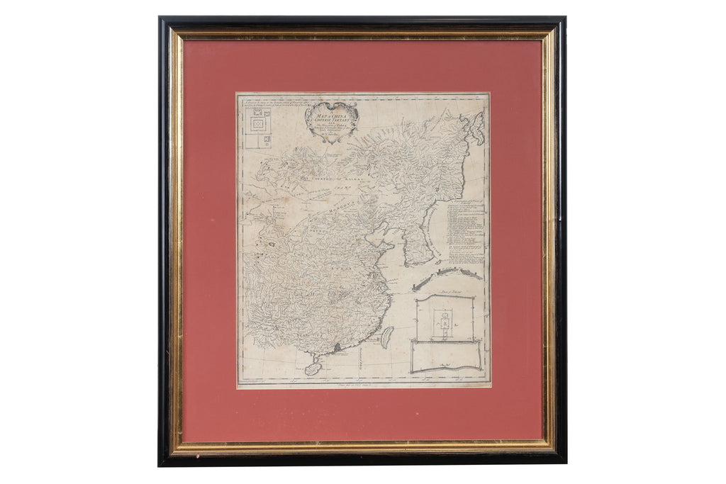 AN 18TH CENTURY FRENCH MAP OF CHINA, TARTARY AND KOREA