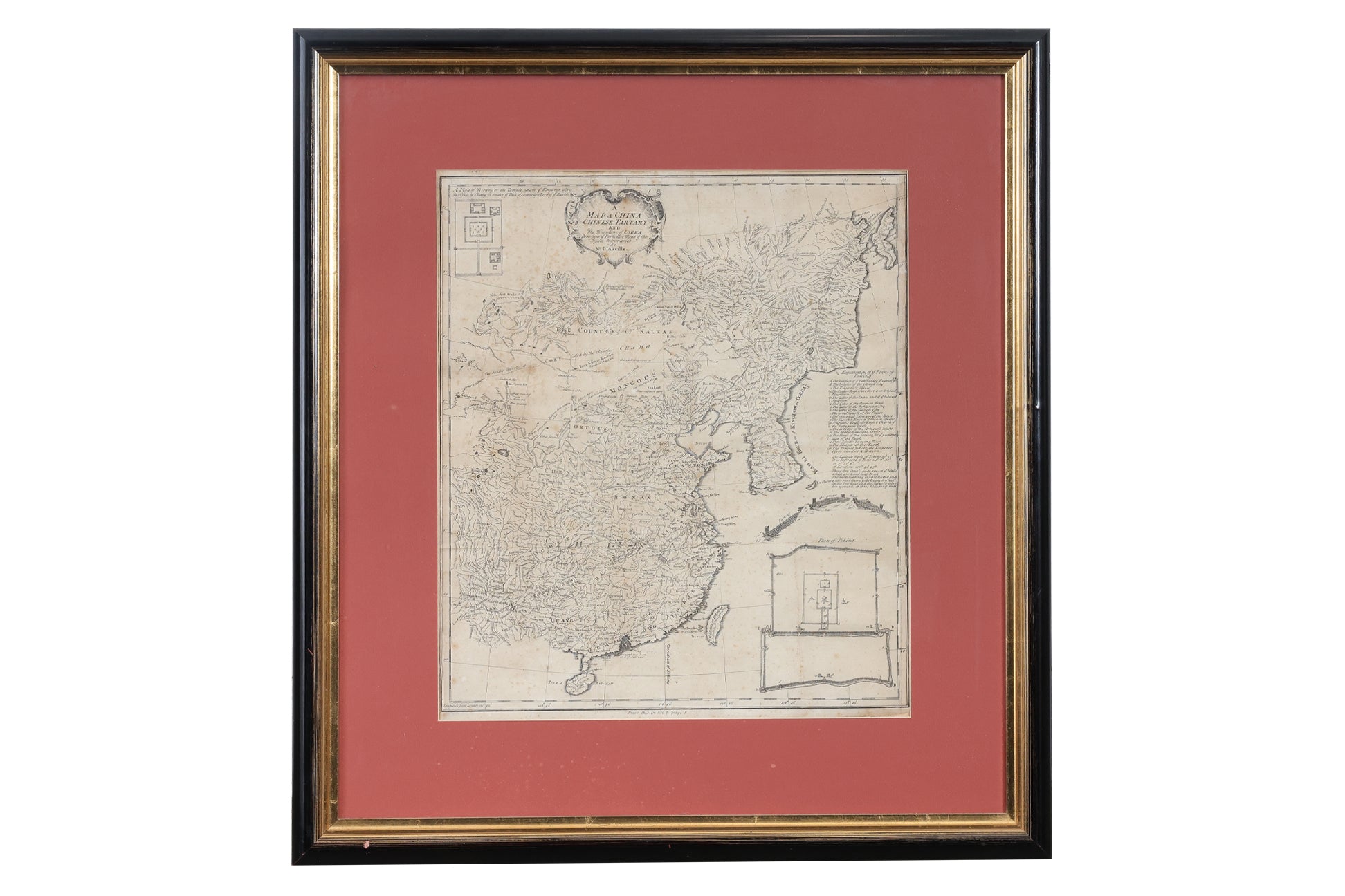 AN 18TH CENTURY FRENCH MAP OF CHINA, TARTARY AND KOREA