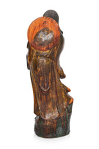 A VERY LARGE SHIWAN POTTERY FIGURE OF A LUOHAN